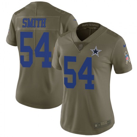 Nike Cowboys #54 Jaylon Smith Olive Women's Stitched NFL Limited 2017 Salute to Service Jersey