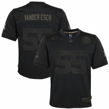 Dallas Cowboys #55 Leighton Vander Esch Nike Youth 2020 Salute to Service Game Jersey Black