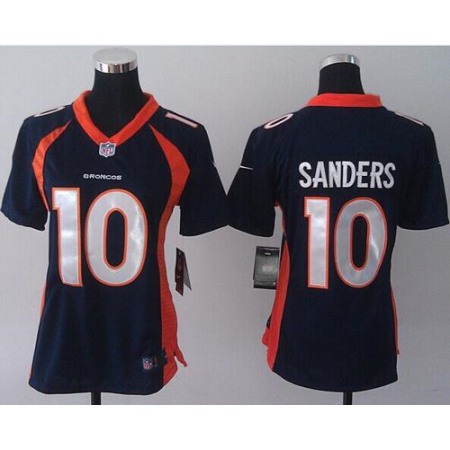 Nike Broncos #10 Emmanuel Sanders Blue Alternate Women's Stitched NFL New Elite Jersey