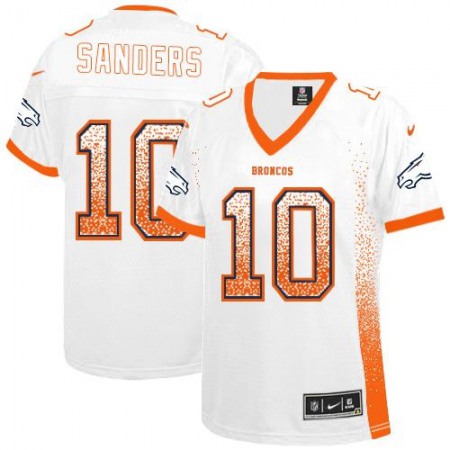 Nike Broncos #10 Emmanuel Sanders White Women's Stitched NFL Elite Drift Fashion Jersey