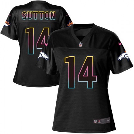 Nike Broncos #14 Courtland Sutton Black Women's NFL Fashion Game Jersey