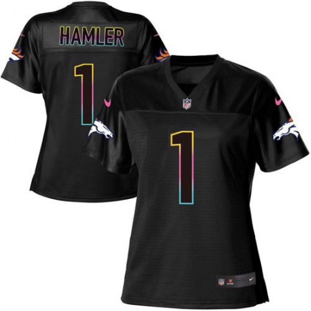 Nike Broncos #1 KJ Hamler Black Women's NFL Fashion Game Jersey