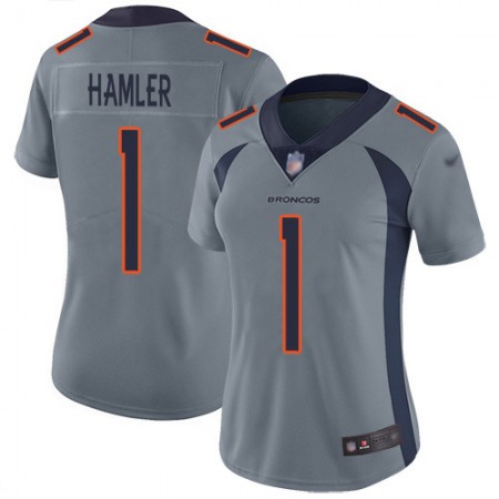 Nike Broncos #1 KJ Hamler Gray Women's Stitched NFL Limited Inverted Legend Jersey