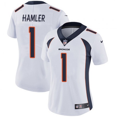 Nike Broncos #1 KJ Hamler White Women's Stitched NFL Vapor Untouchable Limited Jersey