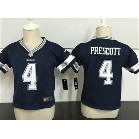Toddler Nike Cowboys #4 Dak Prescott Navy Blue Team Color Stitched NFL Elite Jersey