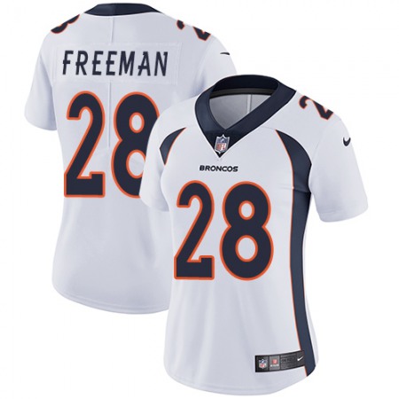 Nike Broncos #28 Royce Freeman White Women's Stitched NFL Vapor Untouchable Limited Jersey