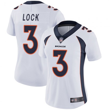 Nike Broncos #3 Drew Lock White Women's Stitched NFL Vapor Untouchable Limited Jersey