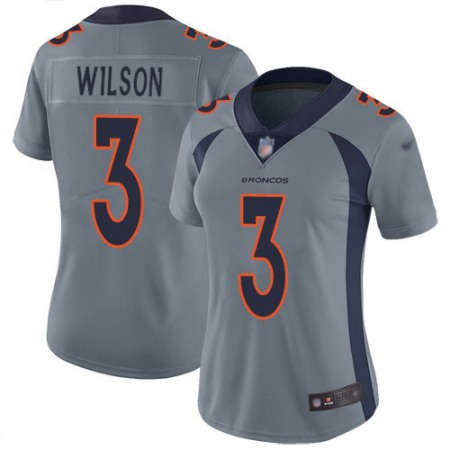 Nike Broncos #3 Russell Wilson Gray Women's Stitched NFL Limited Inverted Legend Jersey