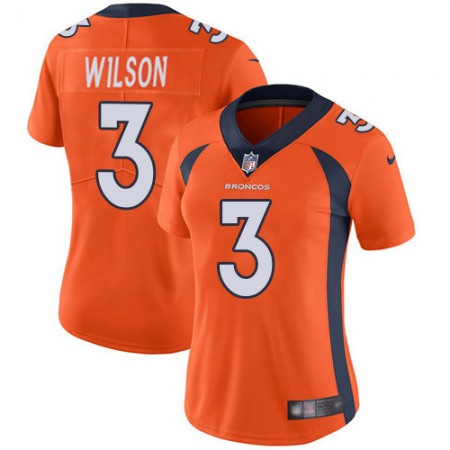 Nike Broncos #3 Russell Wilson Orange Team Color Women's Stitched NFL Vapor Untouchable Limited Jersey