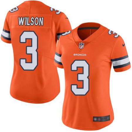 Nike Broncos #3 Russell Wilson Orange Women's Stitched NFL Limited Rush Jersey