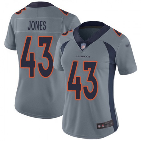 Nike Broncos #43 Joe Jones Gray Women's Stitched NFL Limited Inverted Legend Jersey