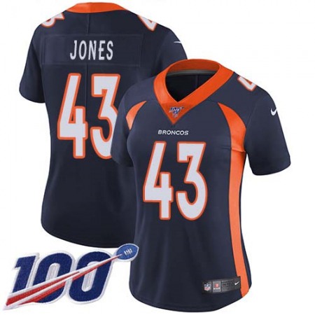 Nike Broncos #43 Joe Jones Navy Blue Alternate Women's Stitched NFL 100th Season Vapor Untouchable Limited Jersey