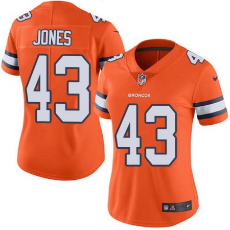 Nike Broncos #43 Joe Jones Orange Women's Stitched NFL Limited Rush Jersey