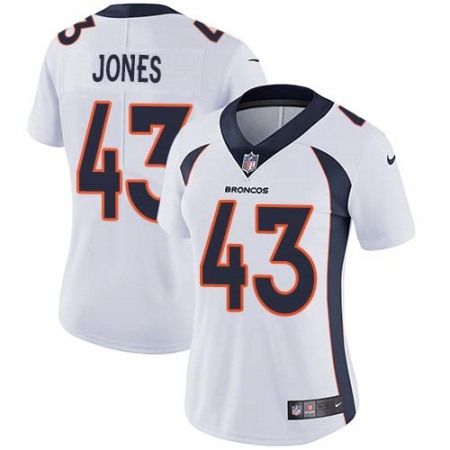 Nike Broncos #43 Joe Jones White Women's Stitched NFL Vapor Untouchable Limited Jersey