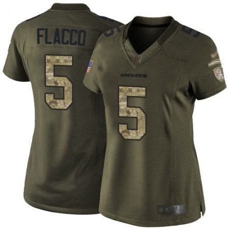 Nike Broncos #5 Joe Flacco Green Women's Stitched NFL Limited 2015 Salute to Service Jersey