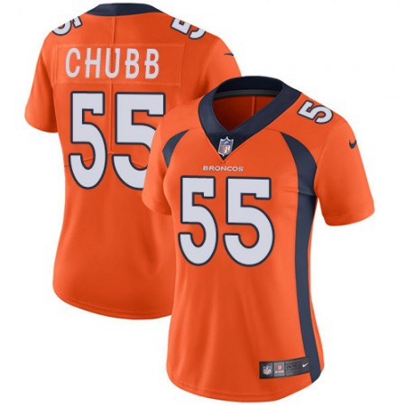 Nike Broncos #55 Bradley Chubb Orange Team Color Women's Stitched NFL Vapor Untouchable Limited Jersey