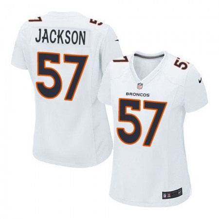 Nike Broncos #57 Tom Jackson White Women's Stitched NFL Game Event Jersey