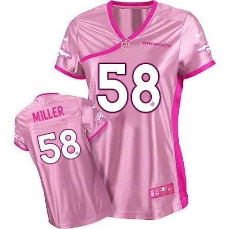Nike Broncos #58 Von Miller Pink Women's Be Luv'd Stitched NFL Elite Jersey