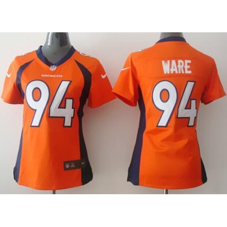Nike Broncos #94 DeMarcus Ware Orange Team Color Women's Stitched NFL New Elite Jersey