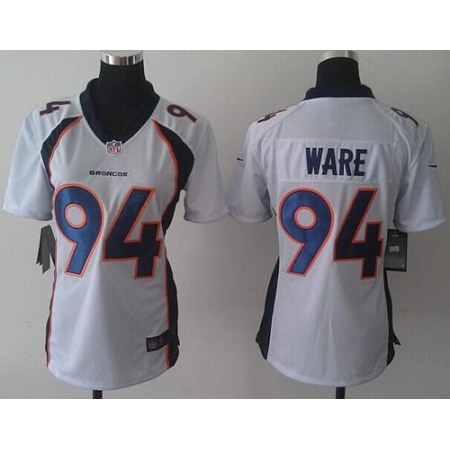 Nike Broncos #94 DeMarcus Ware White Women's Stitched NFL New Elite Jersey