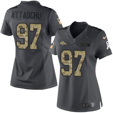 Nike Broncos #97 Jeremiah Attaochu Black Women's Stitched NFL Limited 2016 Salute to Service Jersey