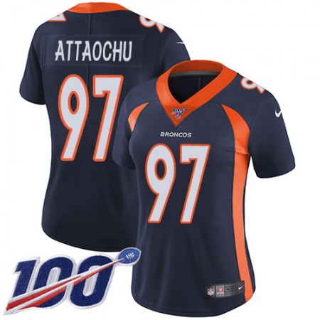 Nike Broncos #97 Jeremiah Attaochu Navy Blue Alternate Women's Stitched NFL 100th Season Vapor Untouchable Limited Jersey