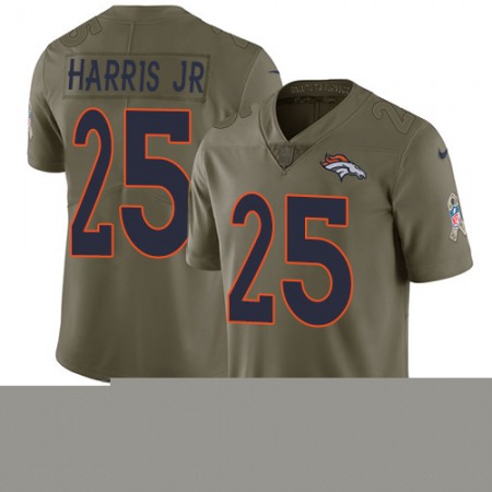 Nike Broncos #25 Chris Harris Jr Olive Youth Stitched NFL Limited 2017 Salute to Service Jersey