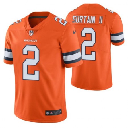 Nike Broncos #2 Patrick Surtain II Orange Youth Stitched NFL Limited Rush Jersey