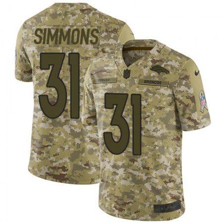 Nike Broncos #31 Justin Simmons Camo Youth Stitched NFL Limited 2018 Salute to Service Jersey