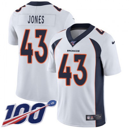 Nike Broncos #43 Joe Jones White Youth Stitched NFL 100th Season Vapor Untouchable Limited Jersey