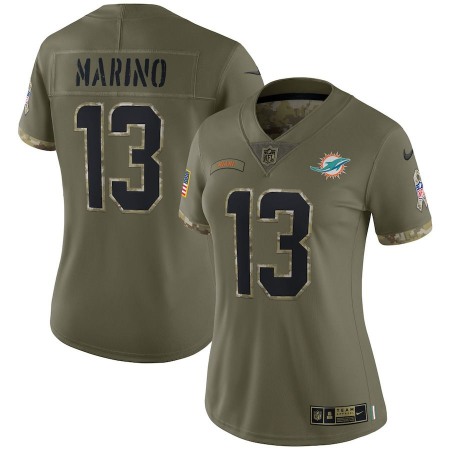 Miami Dolphins #13 Dan Marino Nike Women's 2022 Salute To Service Limited Jersey - Olive