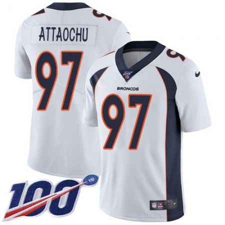 Nike Broncos #97 Jeremiah Attaochu White Youth Stitched NFL 100th Season Vapor Untouchable Limited Jersey