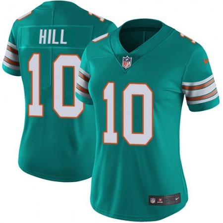 Nike Dolphins #10 Tyreek Hill Aqua Green Alternate Women's Stitched NFL Vapor Untouchable Limited Jersey