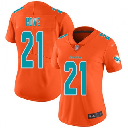 Nike Dolphins #21 Eric Rowe Orange Women's Stitched NFL Limited Inverted Legend Jersey