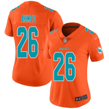 Nike Dolphins #26 Salvon Ahmed Orange Women's Stitched NFL Limited Inverted Legend Jersey