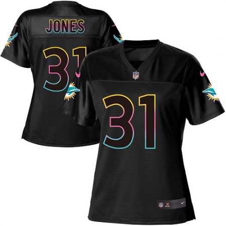 Nike Dolphins #31 Byron Jones Black Women's NFL Fashion Game Jersey