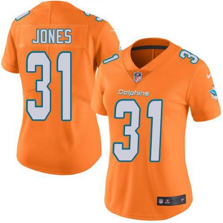 Nike Dolphins #31 Byron Jones Orange Women's Stitched NFL Limited Rush Jersey