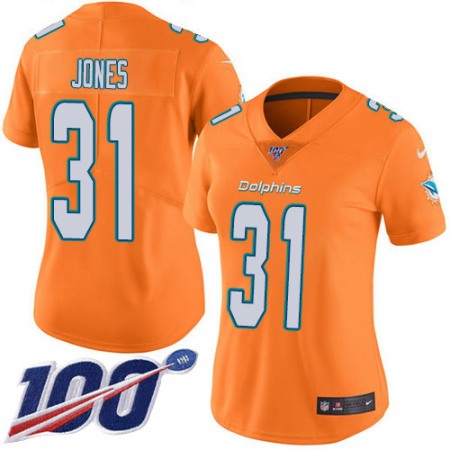 Nike Dolphins #31 Byron Jones Orangen Women's Stitched NFL Limited Rush 100th Season Jersey