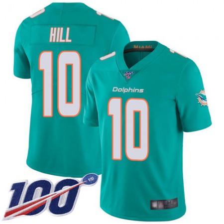 Nike Dolphins #10 Tyreek Hill Aqua Green Team Color Youth Stitched NFL 100th Season Vapor Untouchable Limited Jersey