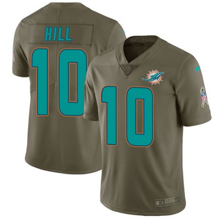 Nike Dolphins #10 Tyreek Hill Olive Youth Stitched NFL Limited 2017 Salute to Service Jersey