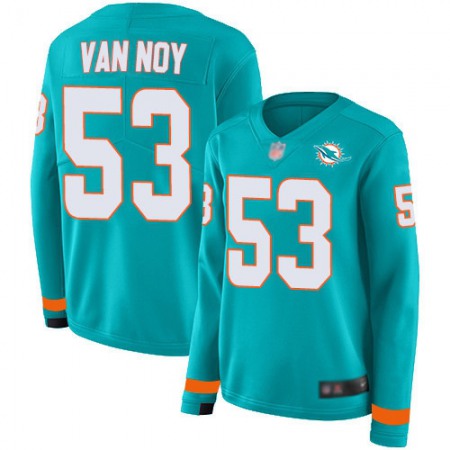Nike Dolphins #53 Kyle Van Noy Aqua Green Team Color Women's Stitched NFL Limited Therma Long Sleeve Jersey