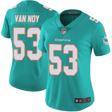 Nike Dolphins #53 Kyle Van Noy Aqua Green Team Color Women's Stitched NFL Vapor Untouchable Limited Jersey