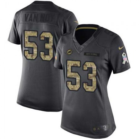 Nike Dolphins #53 Kyle Van Noy Black Women's Stitched NFL Limited 2016 Salute to Service Jersey