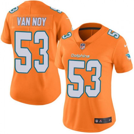 Nike Dolphins #53 Kyle Van Noy Orange Women's Stitched NFL Limited Rush Jersey