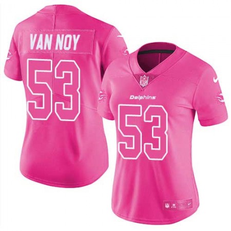 Nike Dolphins #53 Kyle Van Noy Pink Women's Stitched NFL Limited Rush Fashion Jersey