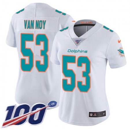 Nike Dolphins #53 Kyle Van Noy White Women's Stitched NFL 100th Season Vapor Untouchable Limited Jersey