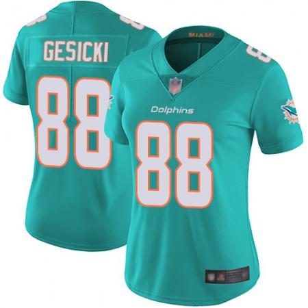 Nike Dolphins #88 Mike Gesicki Aqua Green Team Color Women's Stitched NFL Vapor Untouchable Limited Jersey