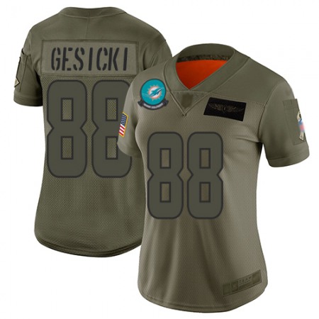 Nike Dolphins #88 Mike Gesicki Camo Women's Stitched NFL Limited 2019 Salute to Service Jersey