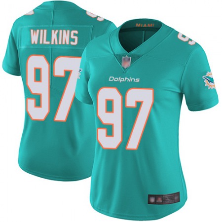Nike Dolphins #97 Christian Wilkins Aqua Green Team Color Women's Stitched NFL Vapor Untouchable Limited Jersey