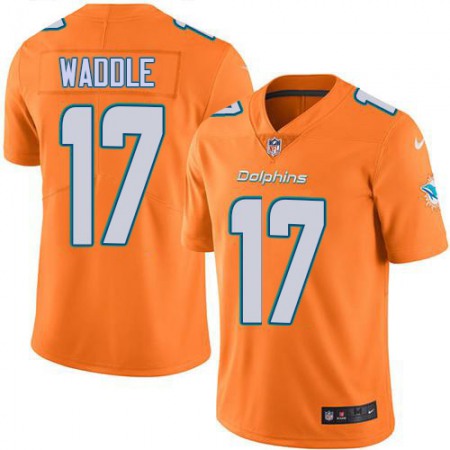 Nike Dolphins #17 Jaylen Waddle Orange Green Youth Stitched NFL Limited Rush Jersey